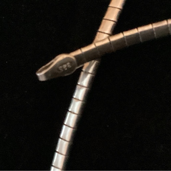 Vintage 925 17” necklace with vintage 925 sterling and Druzy stone pendant - Picture 6 of 10